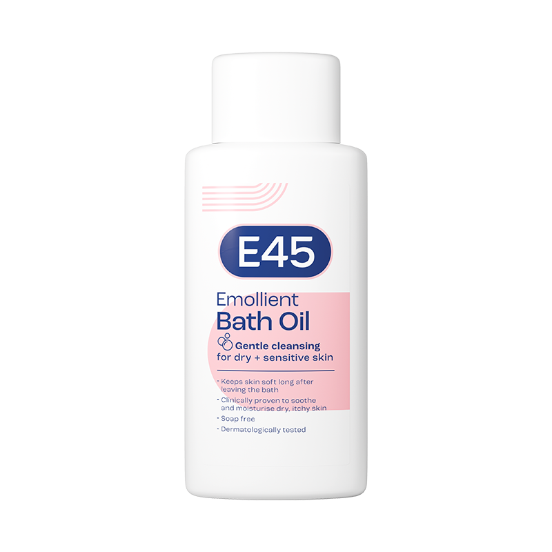 E45 Emollient Bath Oil Where to buy & how to use
